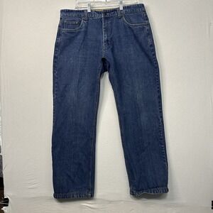 Smith's Workwear Men's Jeans 38x32 Faded Wash Work Pants Straight Regular